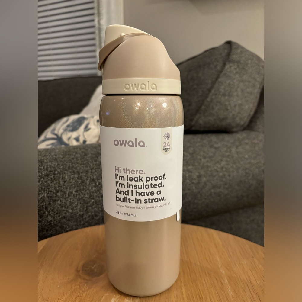 OWALA 32 oz Stainless Steel Water Bottle HOLIDAY MAGIC Gold Shimmer NEW